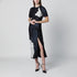 Victoria Beckham Eve Floral Satin Midi Dress Blue