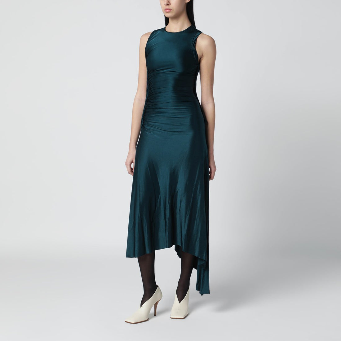 Victoria Beckham Twist Stretch Jersey Dress Blue