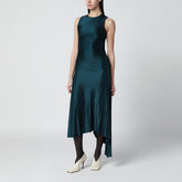 Victoria Beckham Twist Stretch Jersey Dress Blue