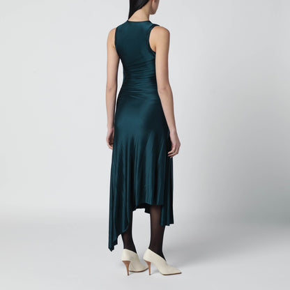 Victoria Beckham Twist Stretch Jersey Dress Blue