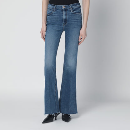 Mother Doozy Sneak Fray Flared Jeans Blue