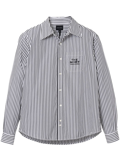 Marc Jacobs Vertical Stripe Cotton Shirt Black