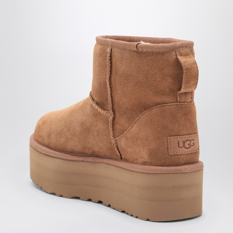 Ugg Classic Mini Platform Suede Boots Chestnut Brown