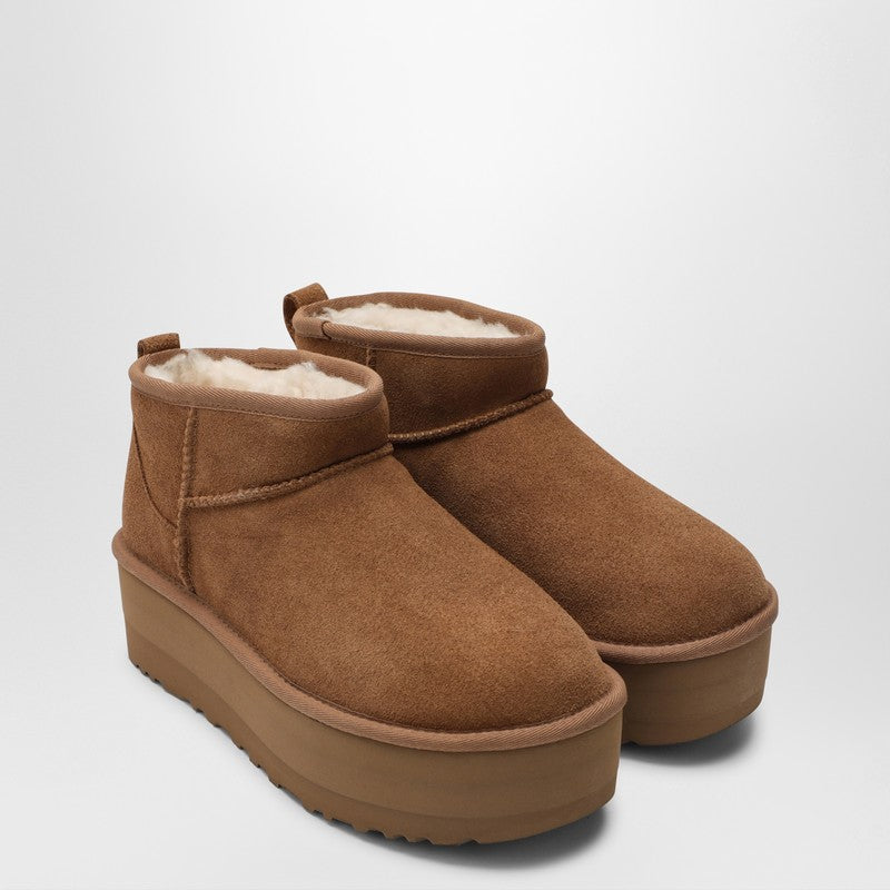Ugg Classic Ultra Mini Platform Ankle Boots Chestnut Brown