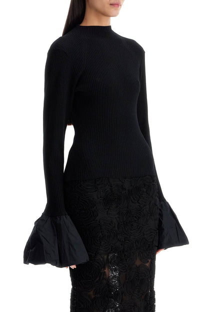 Rotate black high neck viscose top