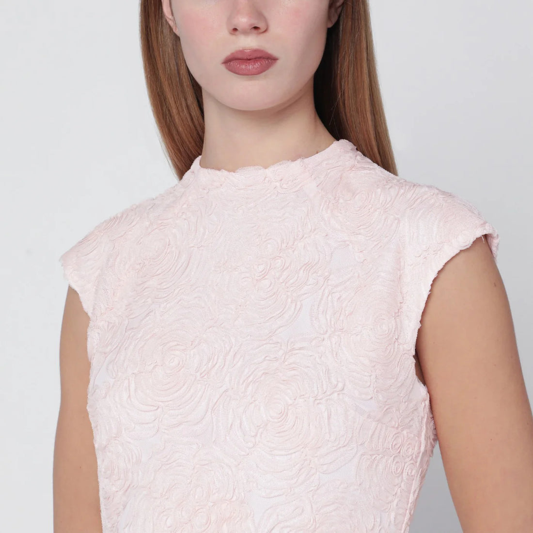 Rotate Short Pink Mesh Dress