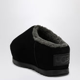 Ugg Pumped Suede Slippers Black with Faux Fur Insole Black