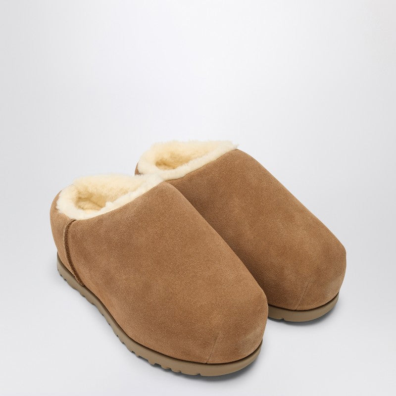 Ugg Pumped Chestnut Suede Slippers Brown