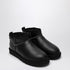 Ugg Classic Ultra Mini Black Leather Ankle Boots Black