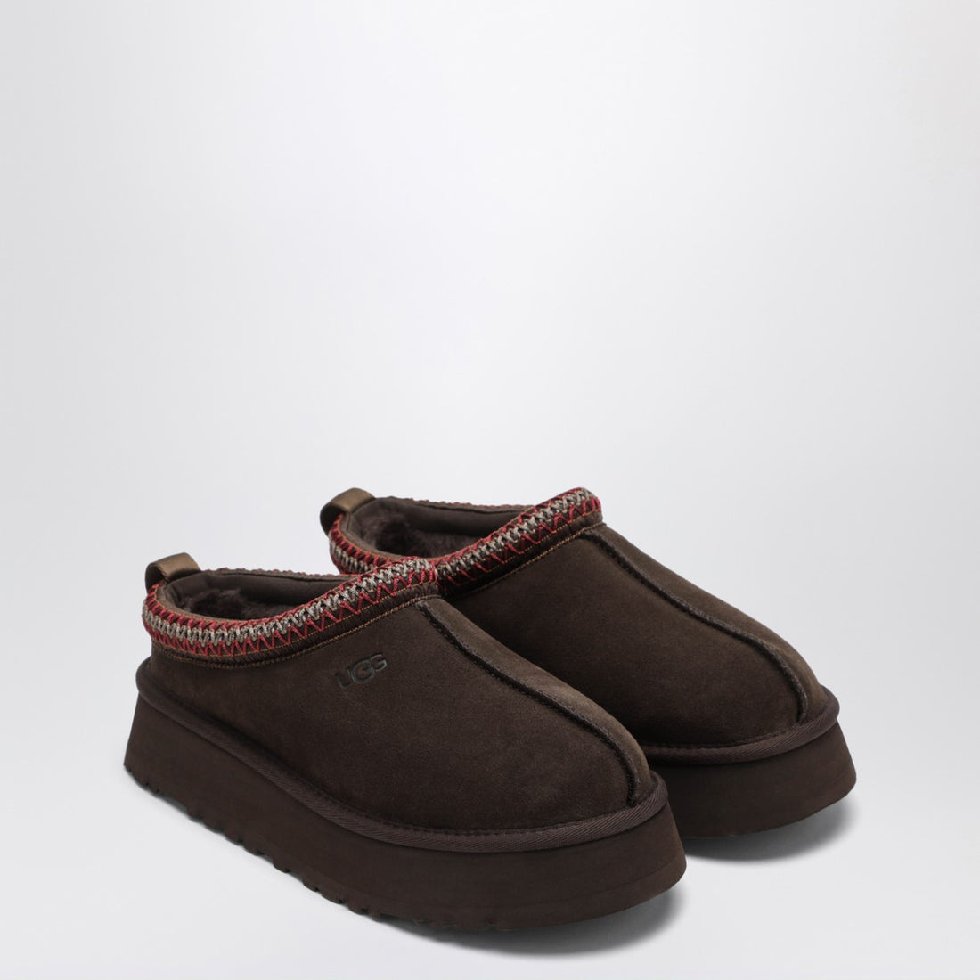 Ugg Brown Suede Tazz Platform Slippers Brown