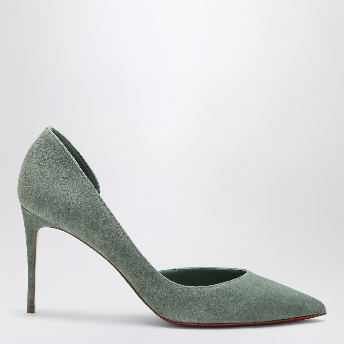 Christian Louboutin Manuka Grey Suede Kate Pumps with Red Sole Grey
