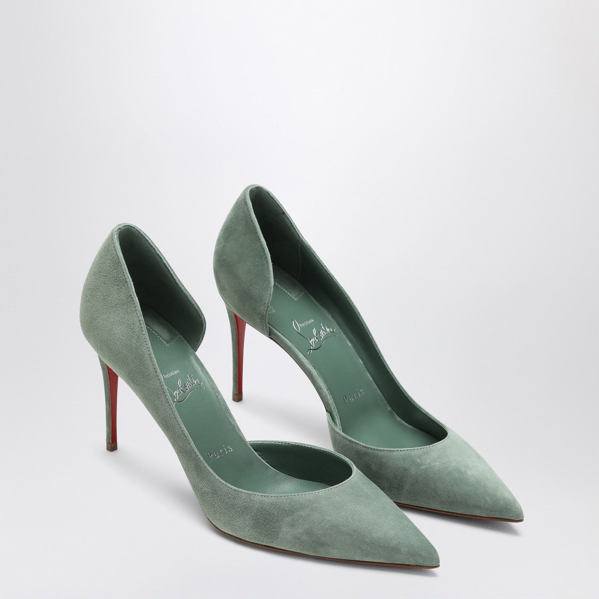 Christian Louboutin Manuka Grey Suede Kate Pumps with Red Sole Grey