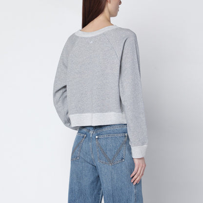 Victoria Beckham Constance crew-neck cotton sweatshirt grey mélange Grey