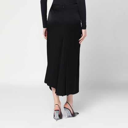 Victoria Beckham Draped Midi Skirt Black black