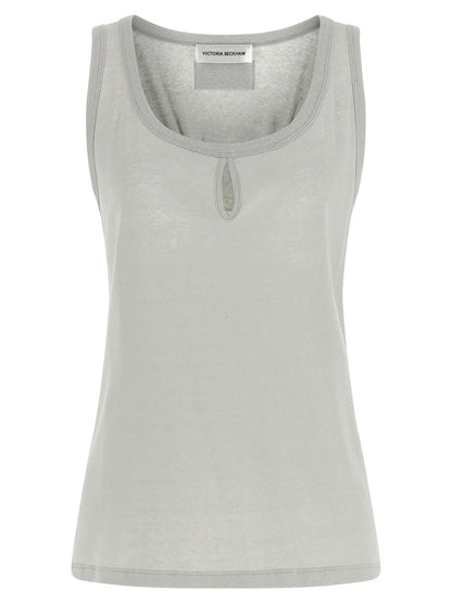 Victoria Beckham Split Tank Top Gray