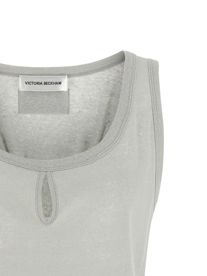 Victoria Beckham Split Tank Top Gray
