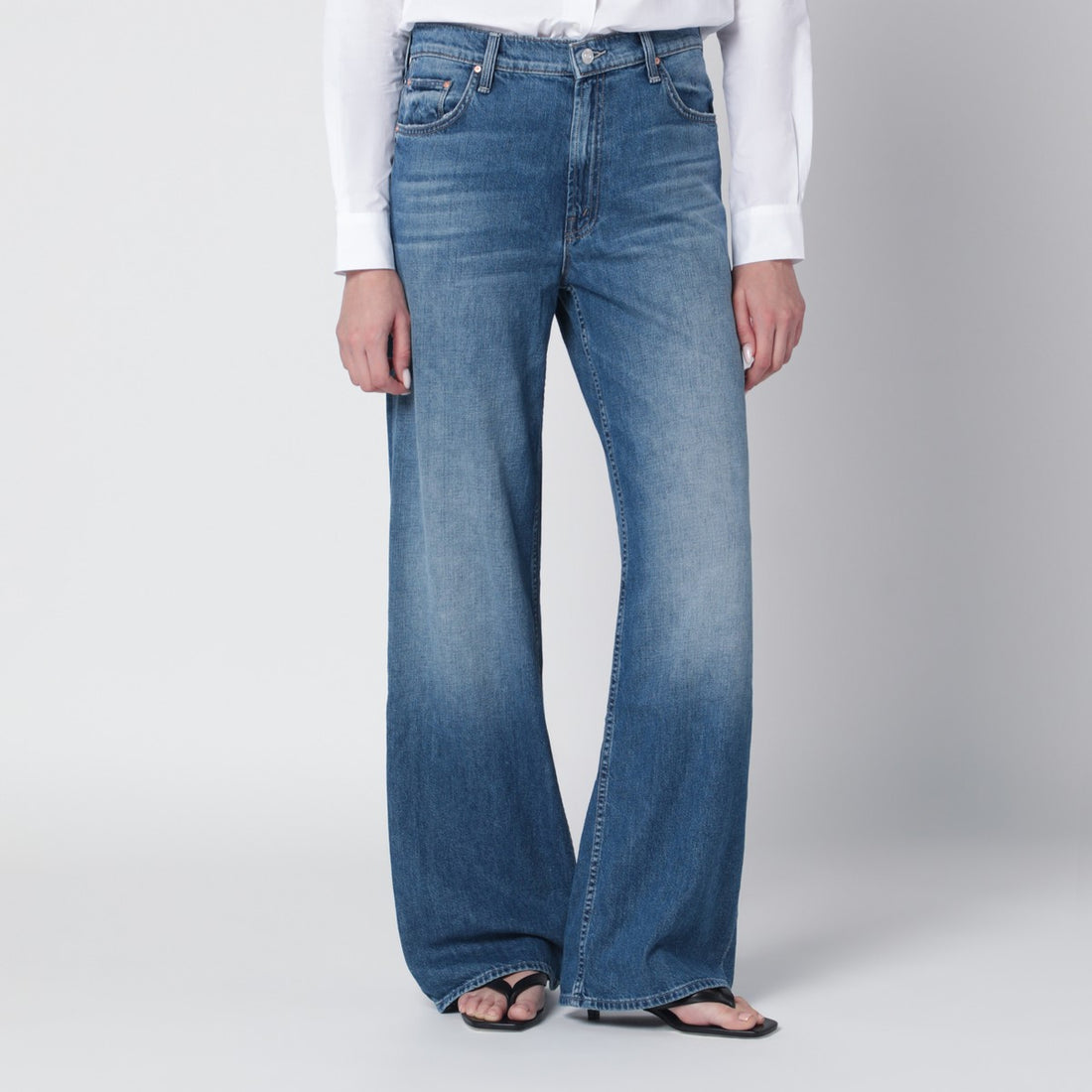 Mother Hit Shuffle Wide-Leg Jeans Blue