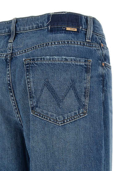 Mother The Rerun Zip Sneak Jeans Blue