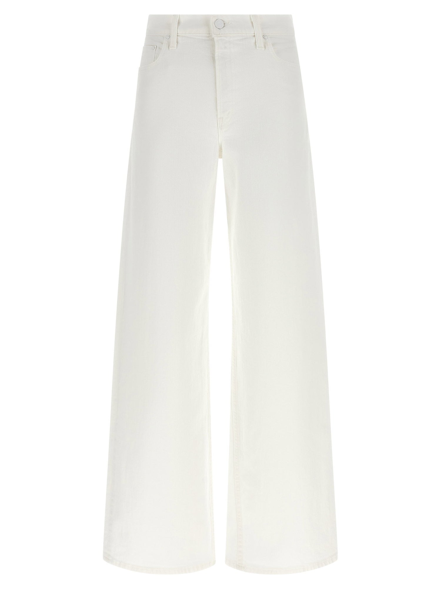 Mother The Rerun Zip Sneak Jeans White