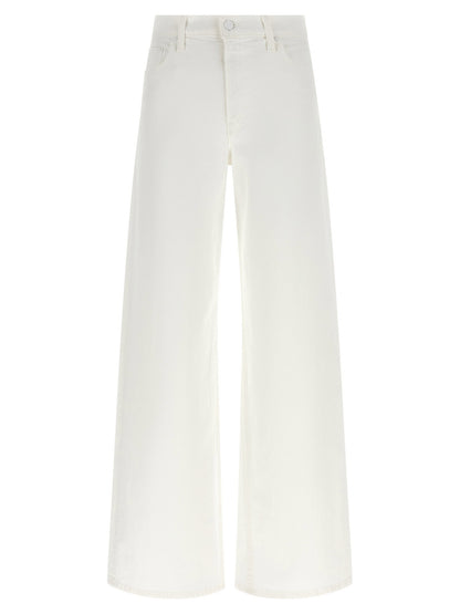 Mother The Rerun Zip Sneak Jeans White