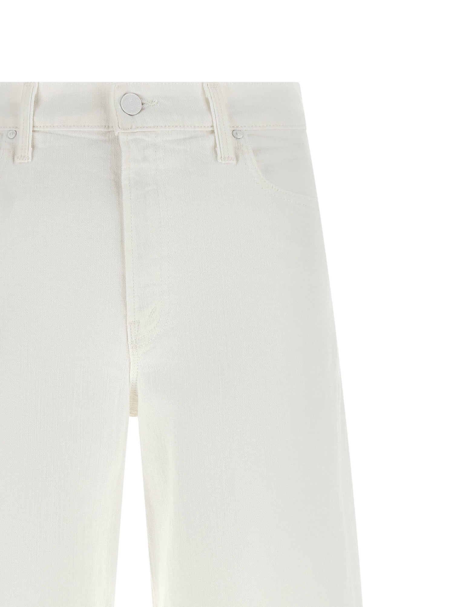 Mother The Rerun Zip Sneak Jeans White