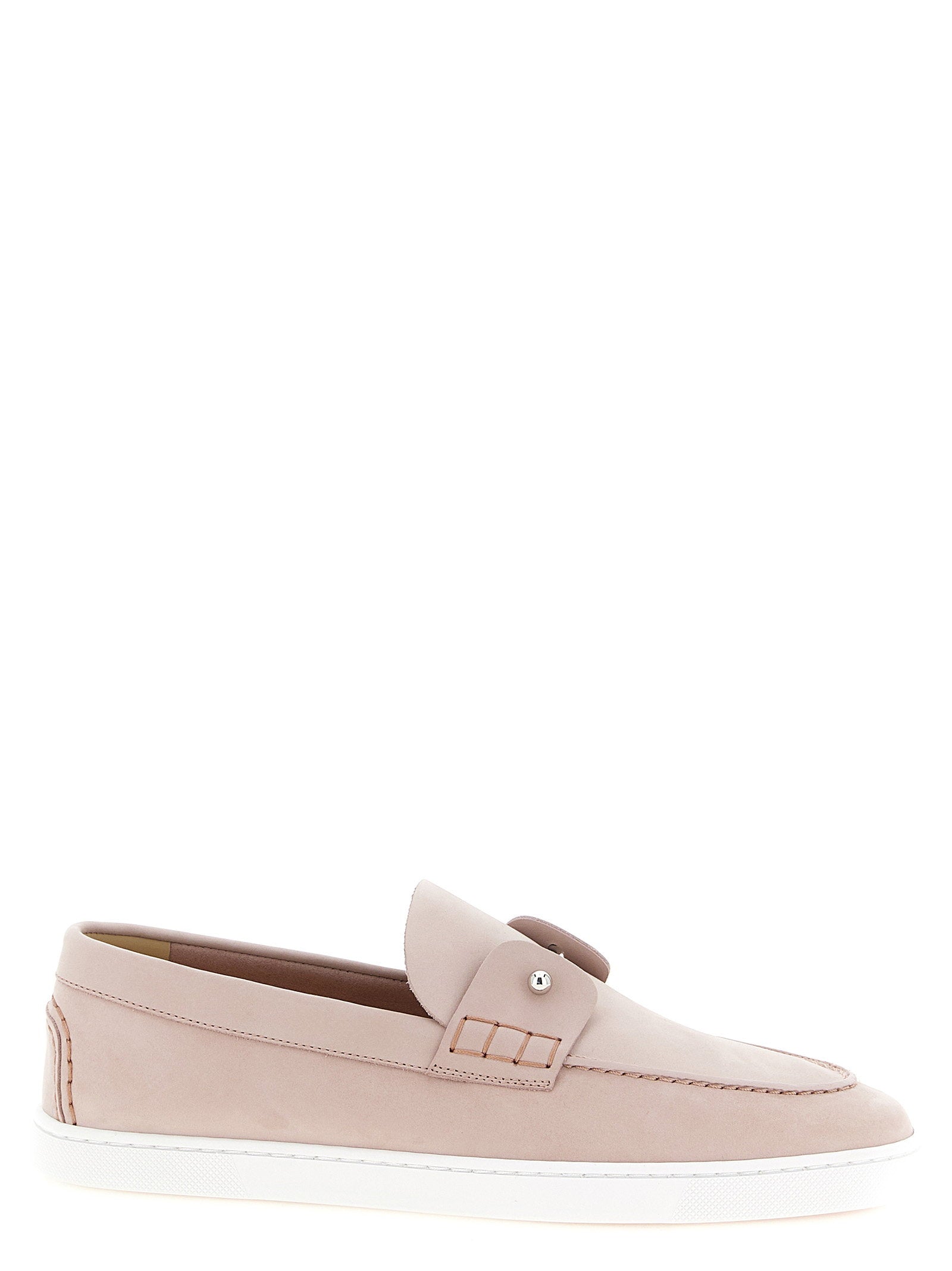 Christian Louboutin Loafers With Chambeliboat Metal Detail Pink