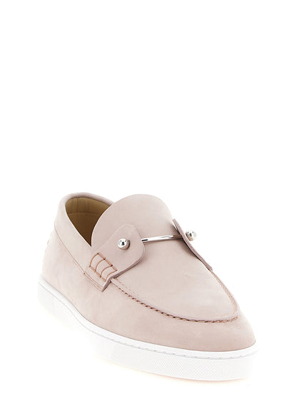 Christian Louboutin Loafers With Chambeliboat Metal Detail Pink