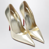 Christian Louboutin Miss Z Silver Laminated Nappa Leather Pumps Metal