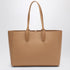 Christian Louboutin Cabata Small Spiked Tote Bag in Beige Leather Brown