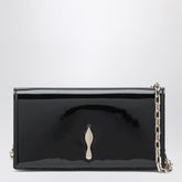 Christian Louboutin Bettina Black Patent Leather Clutch with Gold-Tone Strap Black