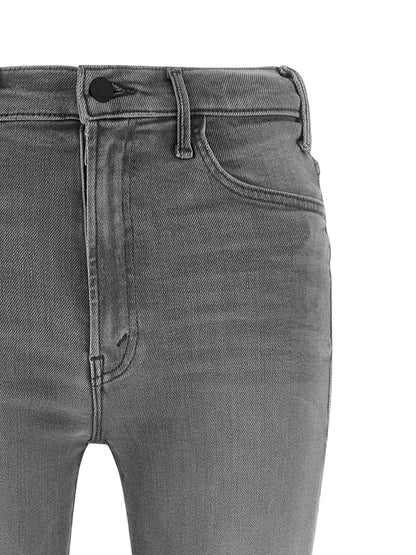 Mother The Hustler Ankle Fray Jeans Gray