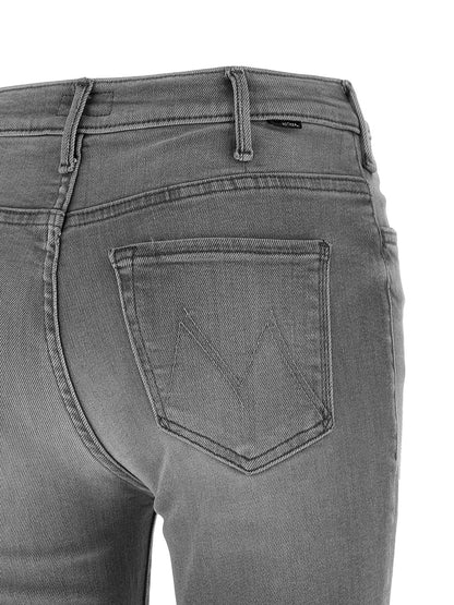 Mother The Hustler Ankle Fray Jeans Gray