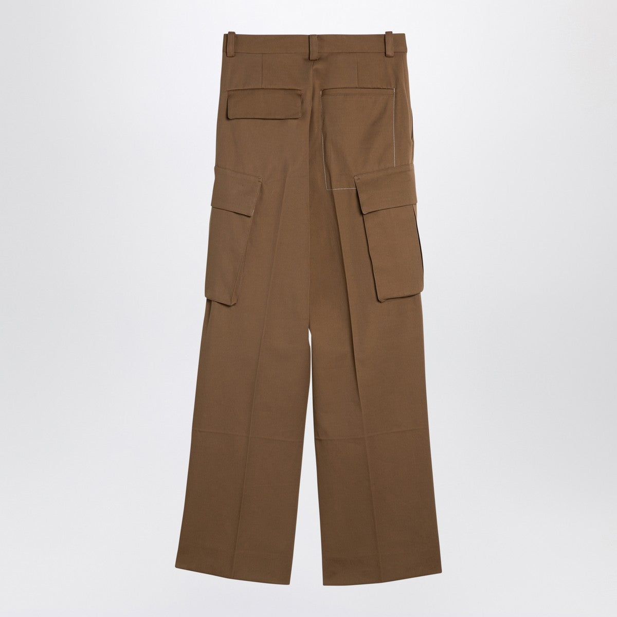 Victoria Beckham Tobacco Cotton Cargo Trousers Brown