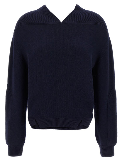 Victoria Beckham V-neck Yoke Detail Sweater Blue