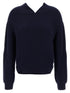 Victoria Beckham V-neck Yoke Detail Sweater Blue