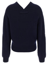 Victoria Beckham V-neck Yoke Detail Sweater Blue