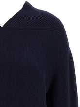 Victoria Beckham V-neck Yoke Detail Sweater Blue