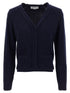 Victoria Beckham Stepped Hem Cardigan Blue