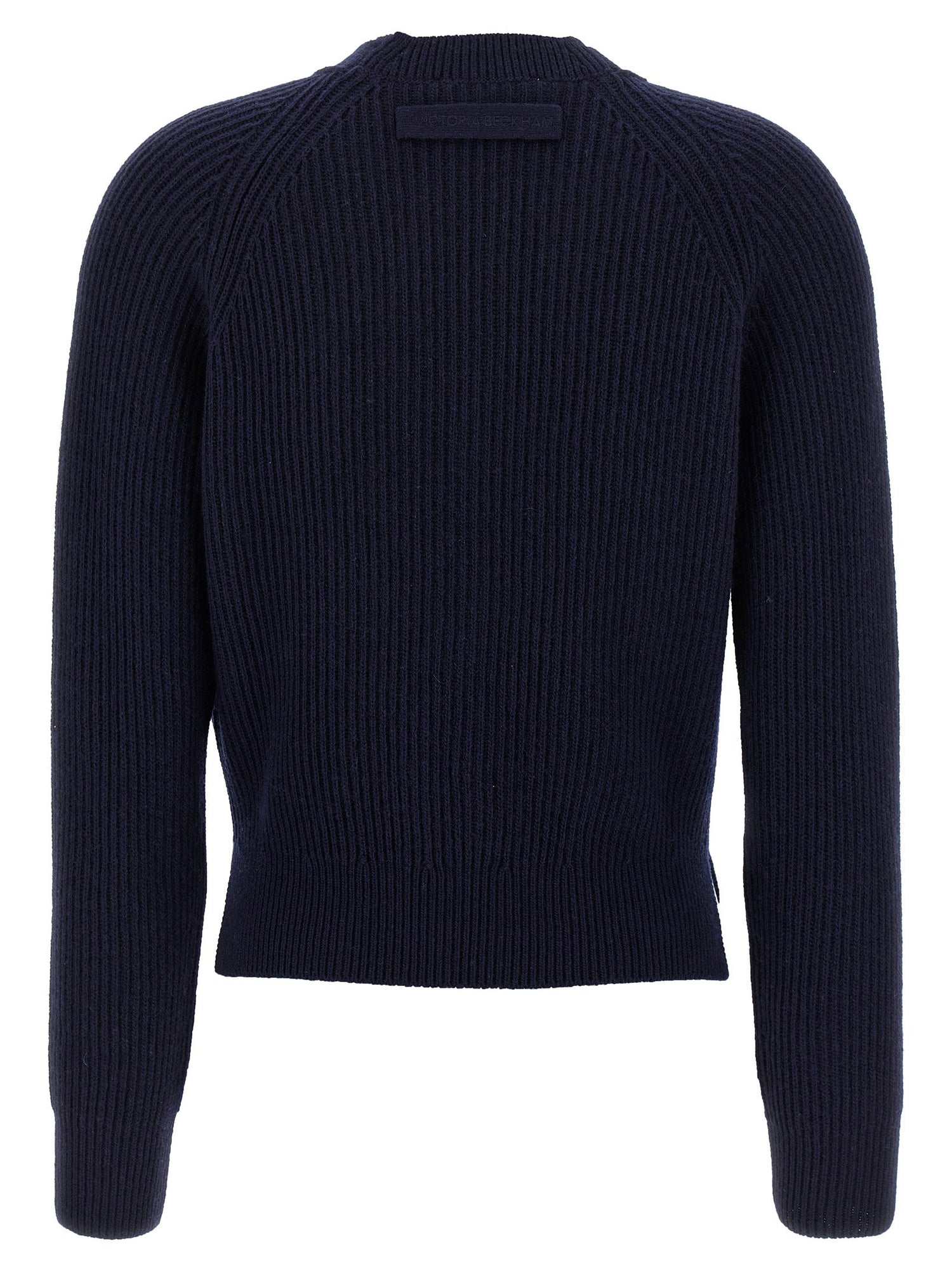 Victoria Beckham Stepped Hem Cardigan Blue