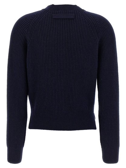 Victoria Beckham Stepped Hem Cardigan Blue