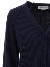 Victoria Beckham Stepped Hem Cardigan Blue