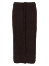 Victoria Beckham Bottoni Midi Skirt Brown