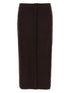 Victoria Beckham Bottoni Midi Skirt Brown