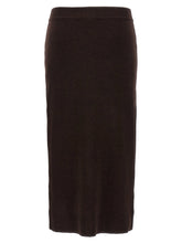 Victoria Beckham Bottoni Midi Skirt Brown
