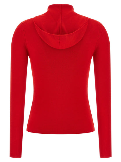 Victoria Beckham Hooded Cardigan Red