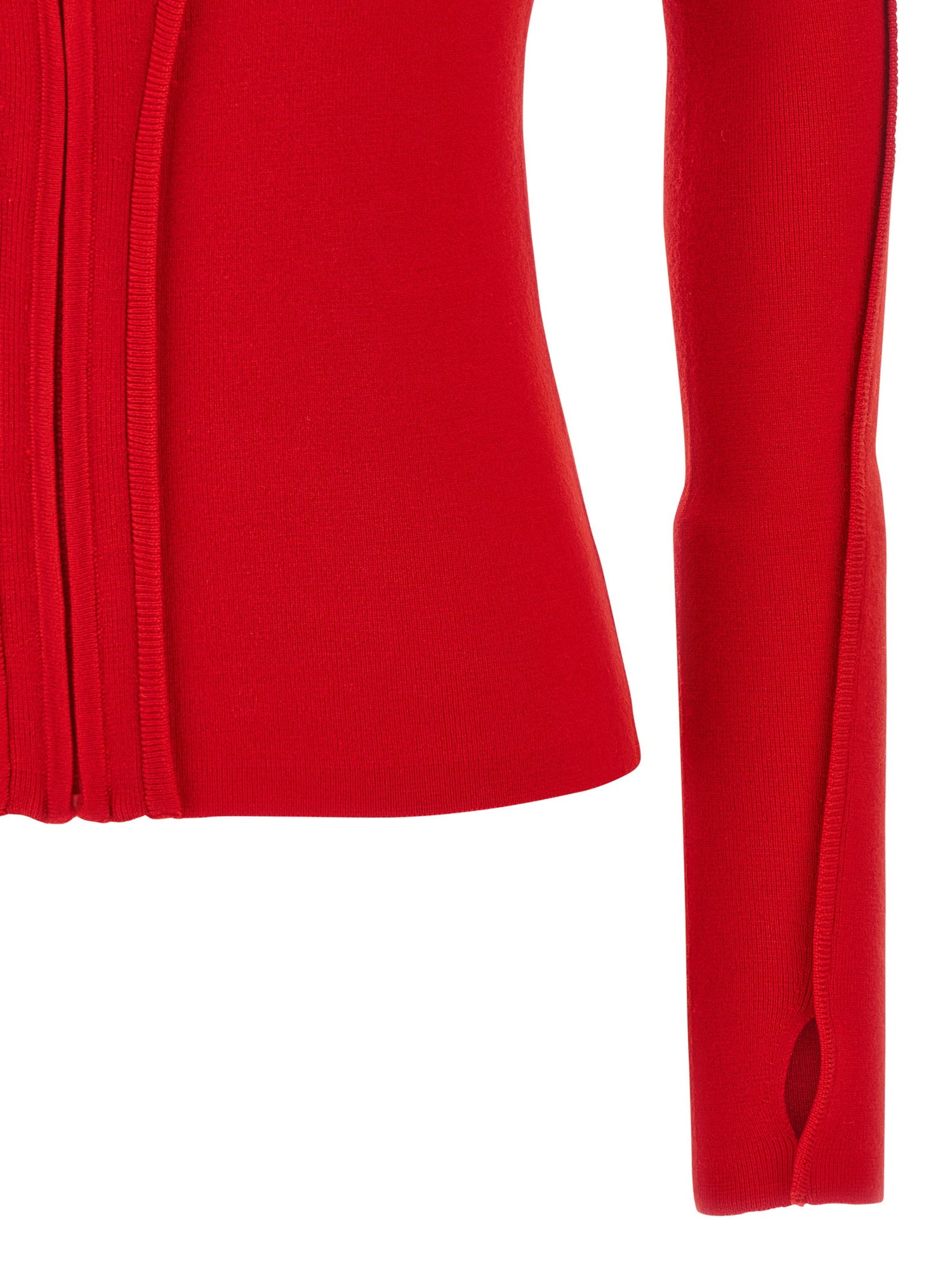 Victoria Beckham Hooded Cardigan Red