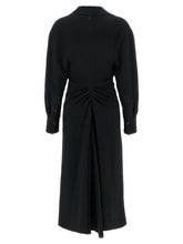 Victoria Beckham Long Sleeve Polo Collar Midi Dress Black