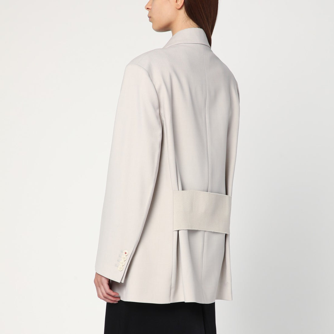 Victoria Beckham Double-Breasted Wool-Blend Jacket in Pumice Grey Grey