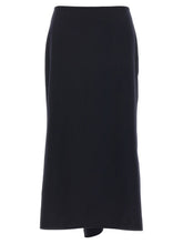 Victoria Beckham Kick Detail Skirt Blue