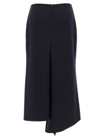 Victoria Beckham Kick Detail Skirt Blue